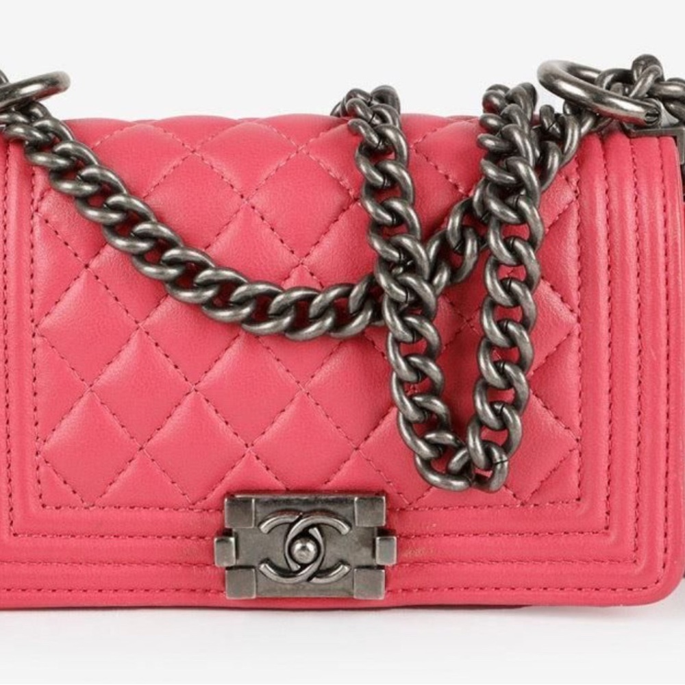 Chanel Pink Quilted Chain Bag - MICRO